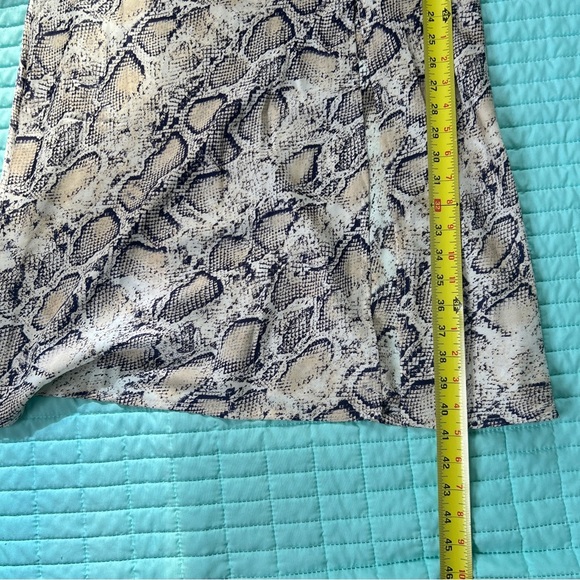 Paper Heart Leg Split Midi Dress Silky Snakeskin Python Cowl Neck Size L - Picture 8 of 13